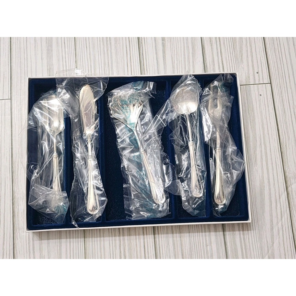 The Sheffield Silver Co. 5 Piece Hostess Set Silverplate S-2101‎ New Open Box